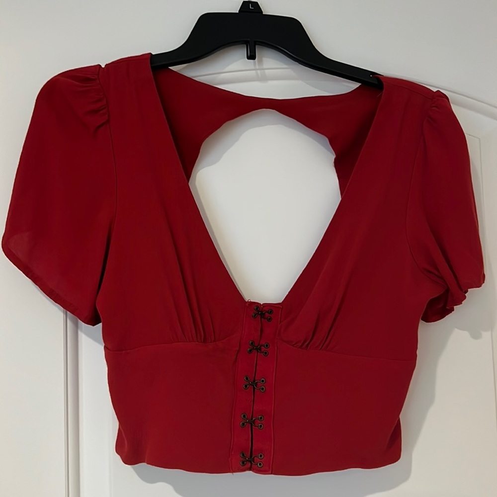 Forever 21 Red Cropped Blouse